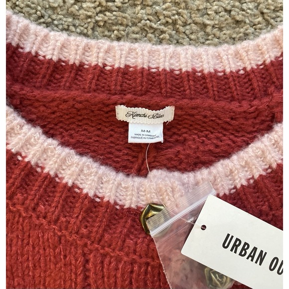 Urban Outfitters Kimchi Blue Womens Cable Knit Cardigan Floral‎ Button Sz Medium - Picture 2 of 9